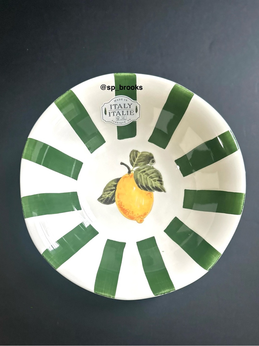 🎁Ceramica  Cuore Ceramic Lemon Serving Bowl - 10.5” - Green & Yellow Handmade